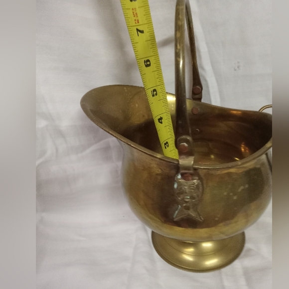 Vintage Brass Basket , Planter, Vase, Basin, Pitcher with face - Picture 2 of 9